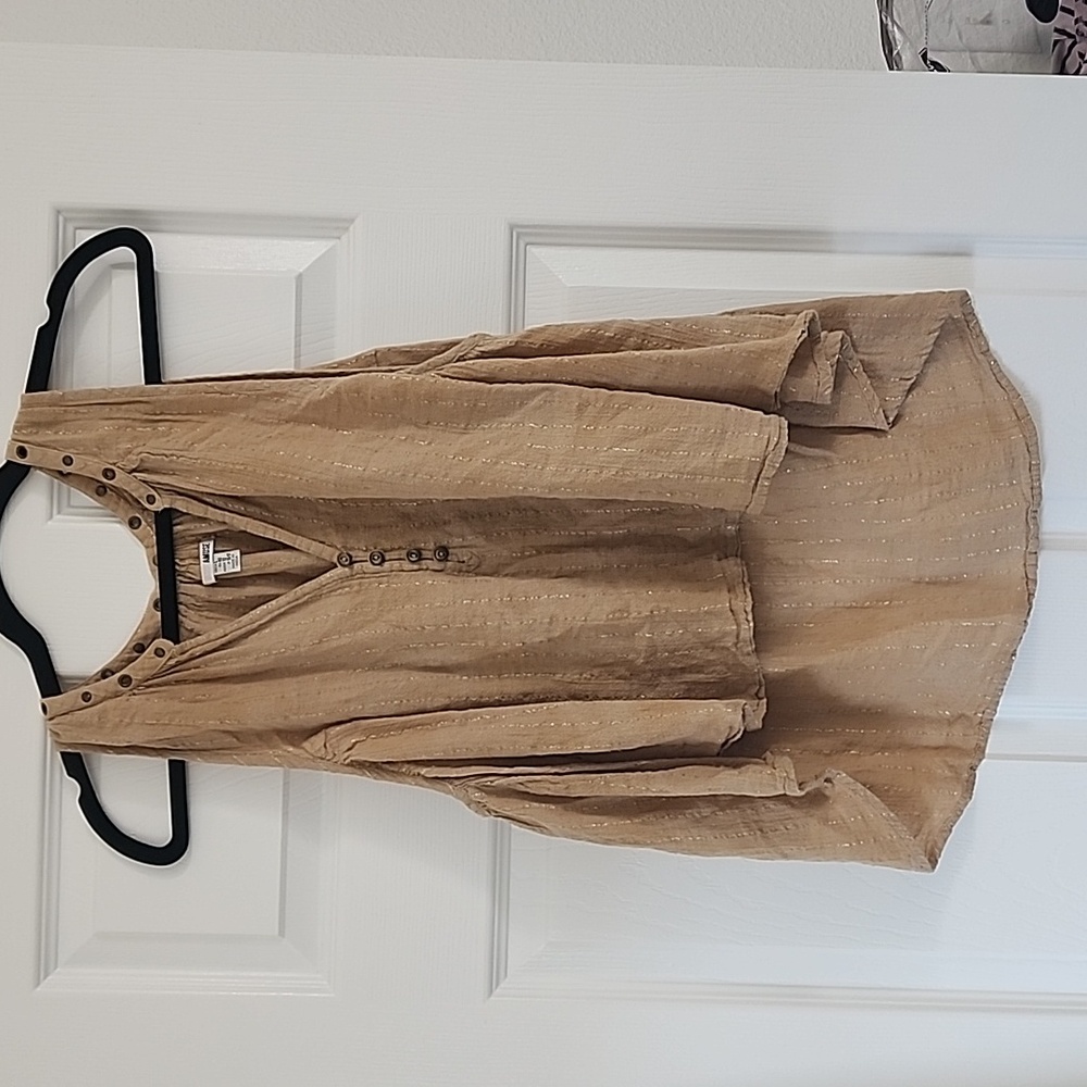 Amuse Society Brown and Gold Tank Top